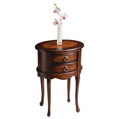 Butler Plantation 18" Wide Distressed Cherry Collection Oval Side Table