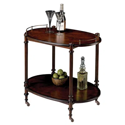 Butler Plantation 31" Wide Cherry Collection Tea Server Or Bar Cart In Brown