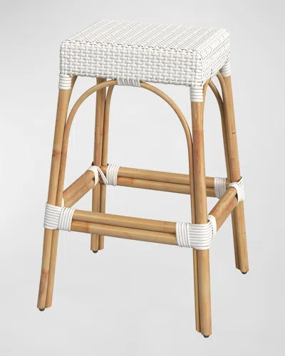 Butler Specialty Co Robias Rattan Bar Stool 30" In Glossy White