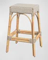 Butler Specialty Co Robias Rattan Bar Stool 30" In White, Tan