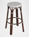 BUTLER SPECIALTY CO TOBIAS 30" RATTAN BAR STOOL, WHITE/BROWN DOT