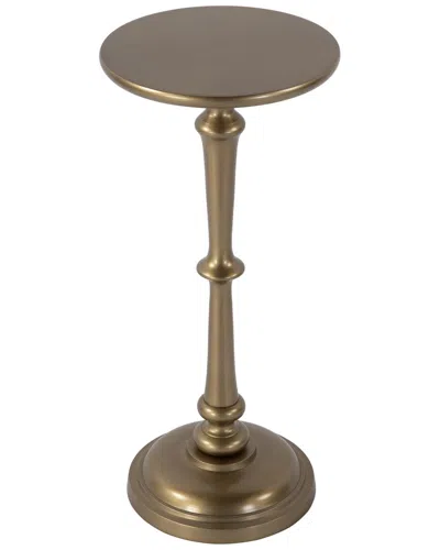 Butler Specialty Company Alisa 10in Round All Metal Pedestal Base End Table In Gold