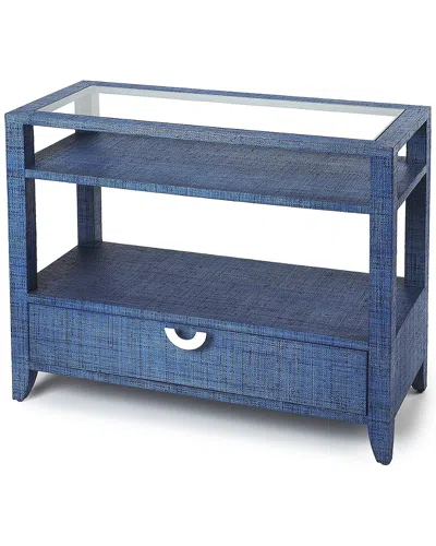 Butler Specialty Company Amelle Blue Raffia Console Table In Black
