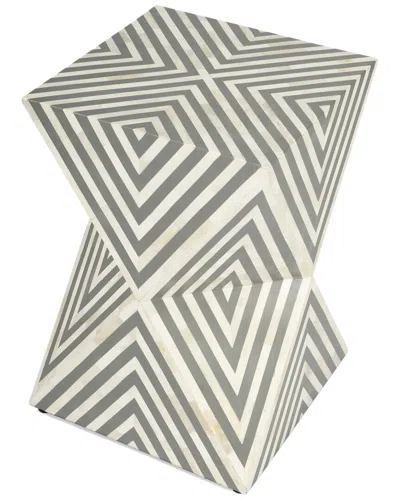 Butler Specialty Company Anais And Grey Bone Inlay Accent Table In Silver