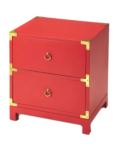 Butler Specialty Company Ardennes Red Campaign Chairside Chest