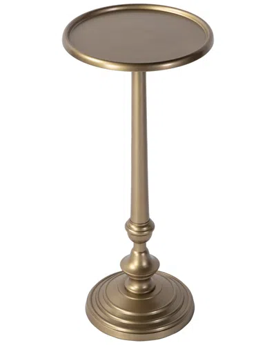 Butler Specialty Company Astoria 10in Round Metal Pedestal Base End Table In Gold
