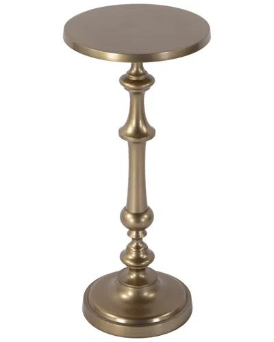 Butler Specialty Company Bartel 10.25in Round Metal Pedestal Base End Table In Gold