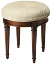 Butler Specialty Company Bernadette Upholstered 18in Vanity Stool In Brown