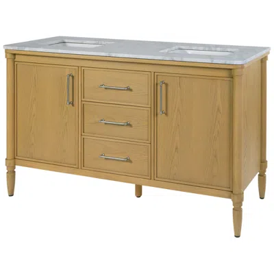 Butler Specialty Company Bianca 60 In. W Marble Top Bathroom Vanity, Brown