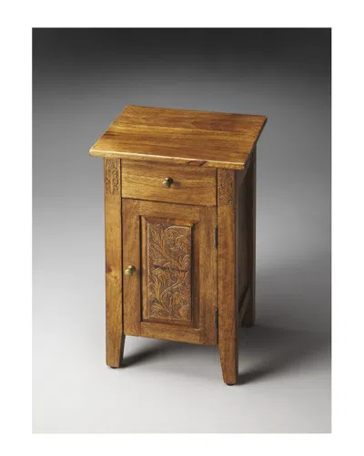 Butler Specialty Company Butler Specialty Webster Hand Carved Chairside Chest In Brown