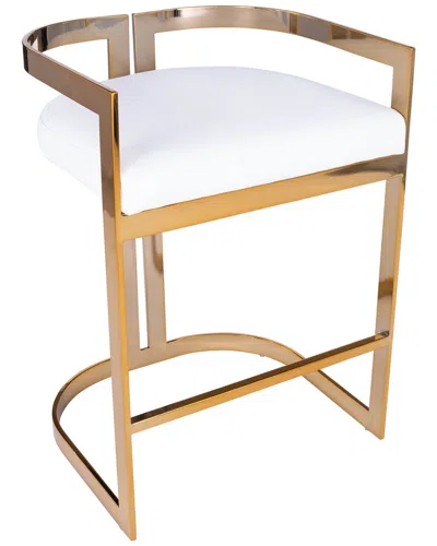 Butler Specialty Company Clarence Faux Leather 25in Counter Stool In Gold
