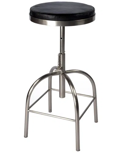 Butler Specialty Company Clyde Leather Adjustable Bar Stool In Black