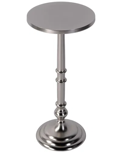 Butler Specialty Company Garland 10 In Round All Metal Pedestal Base End Table In Gray