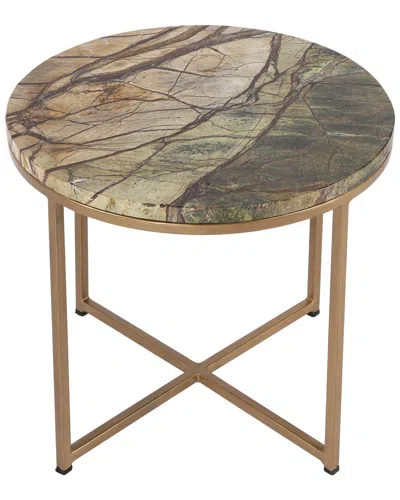 Butler Specialty Company Giovanniya Marble Side Table In Brown