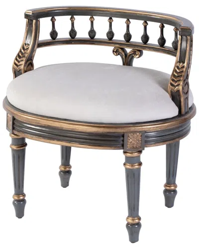 Butler Specialty Company Hathaway 22.5in Oval Upholstered Vanity Seat In Multi