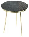 Butler Specialty Company Hollings Green Marble & Brass Side Table In Green