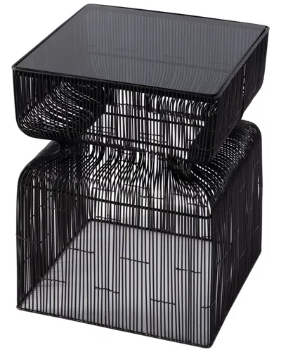 Butler Specialty Company Ivar 14in Square Stainless Steel Modern End Table In Black