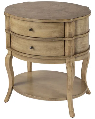 Butler Specialty Company Jarvis Oval 2-drawer Side Table In Beige