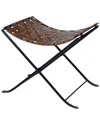 Butler Specialty Company Karma Woven Leather Stool In Brown