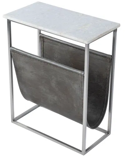 Butler Specialty Company Koler Marble & Leather Magazine Table In White