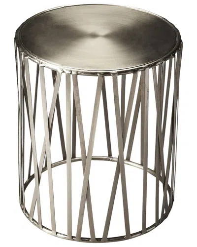 Butler Specialty Company Kruse Iron 15.5in Drum Table In Silver