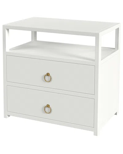 Butler Specialty Company Lark 2 Drawer Wide Nightstand In White