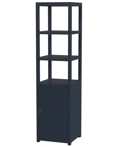 Butler Specialty Company Lark 3- Tier 1 Door Narrow Bookcase Etagere In Blue