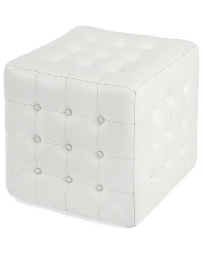 Butler Specialty Company Leon Leather Ottoman In White