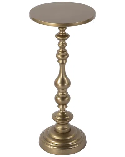 Butler Specialty Company Mario 10in Round All Metal Pedestal Base End Table In Gold