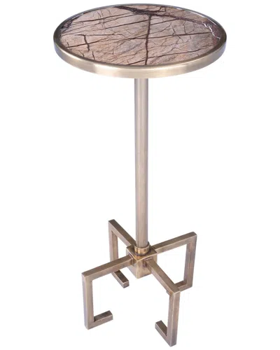 Butler Specialty Company Mash Metal & Marble Accent Table In Gold