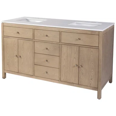 Butler Specialty Company Nora 60 In. W Quartz Bathroom Vanity, Light Brown