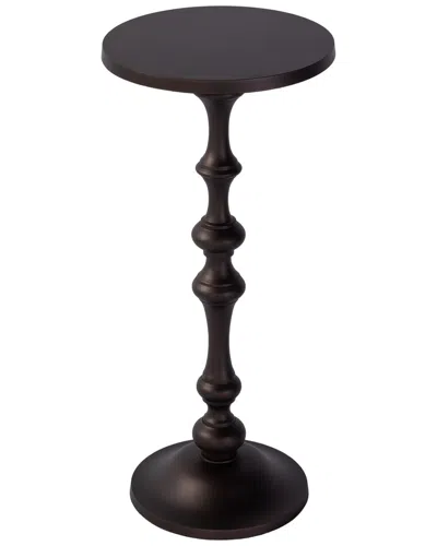 Butler Specialty Company Passeo 10in Round All Metal Pedestal Base End Table In Gold