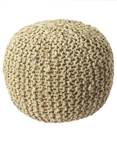 Butler Specialty Company Pincushion Woven 19in Pouffe In Brown