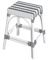 Butler Specialty Company Robias Rectangular Rattan 24.5in Counter Stool In White