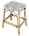 Butler Specialty Company Robias Rectangular Rattan 24.5in Counter Stool In White