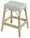 Butler Specialty Company Robias Rectangular Rattan 24.5in Counter Stool In White