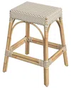 Butler Specialty Company Robias Rectangular Rattan 24.5in Counter Stool In White