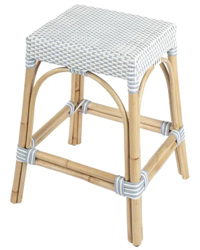 Butler Specialty Company Robias Rectangular Rattan 24.5in Counter Stool In White