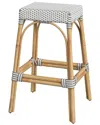 Butler Specialty Company Robias Rectangular Rattan 30in Bar Stool In Grey