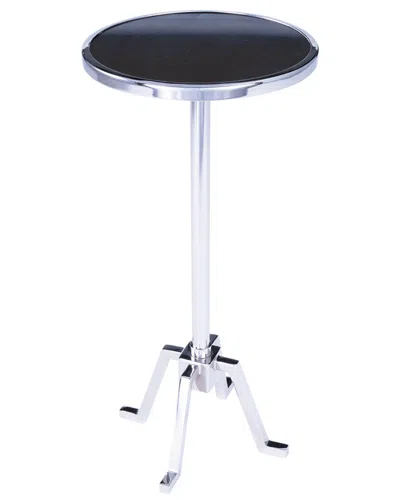 Butler Specialty Company Sash Metal & Marble Accent Table In Silver