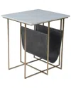 Butler Specialty Company Stephanik Marble & Leather Magazine Table In White