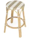 Butler Specialty Company Tobias Beige & White Rattan Counter Stool In Beige