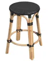 Butler Specialty Company Tobias Rattan Round 24in Counter Stool In Black