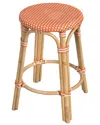 Butler Specialty Company Tobias Rattan Round 24in Counter Stool In Orange