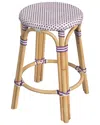 Butler Specialty Company Tobias Rattan Round 24in Counter Stool In White