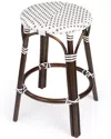 Butler Specialty Company Tobias Rattan Round 24in Counter Stool In White