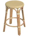 Butler Specialty Company Tobias Rattan Round 24in Counter Stool In Yellow