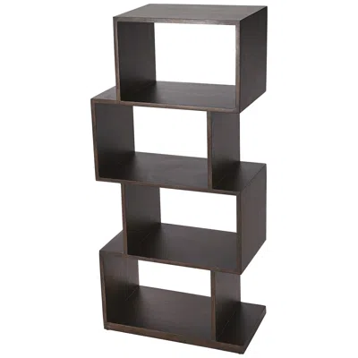 Butler Stockholm Coffee Brown Wood 4-shelf Bookcase Etagere In Black