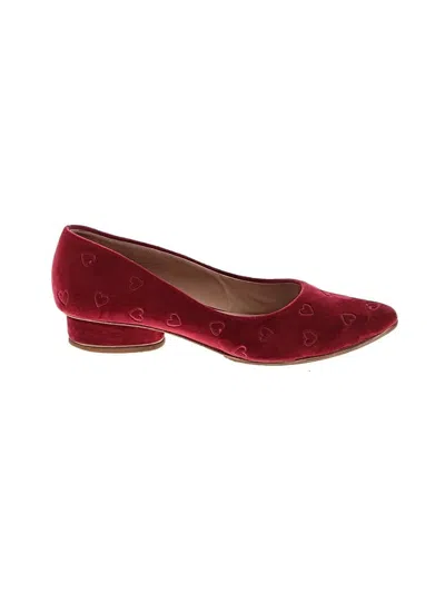 Pre-owned Butrich Flats In Burgundy