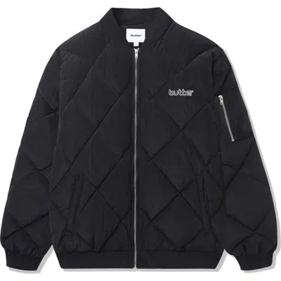 Butter Goods Alpine Quilted Nylon Ripstop Bomber Jacket In Black